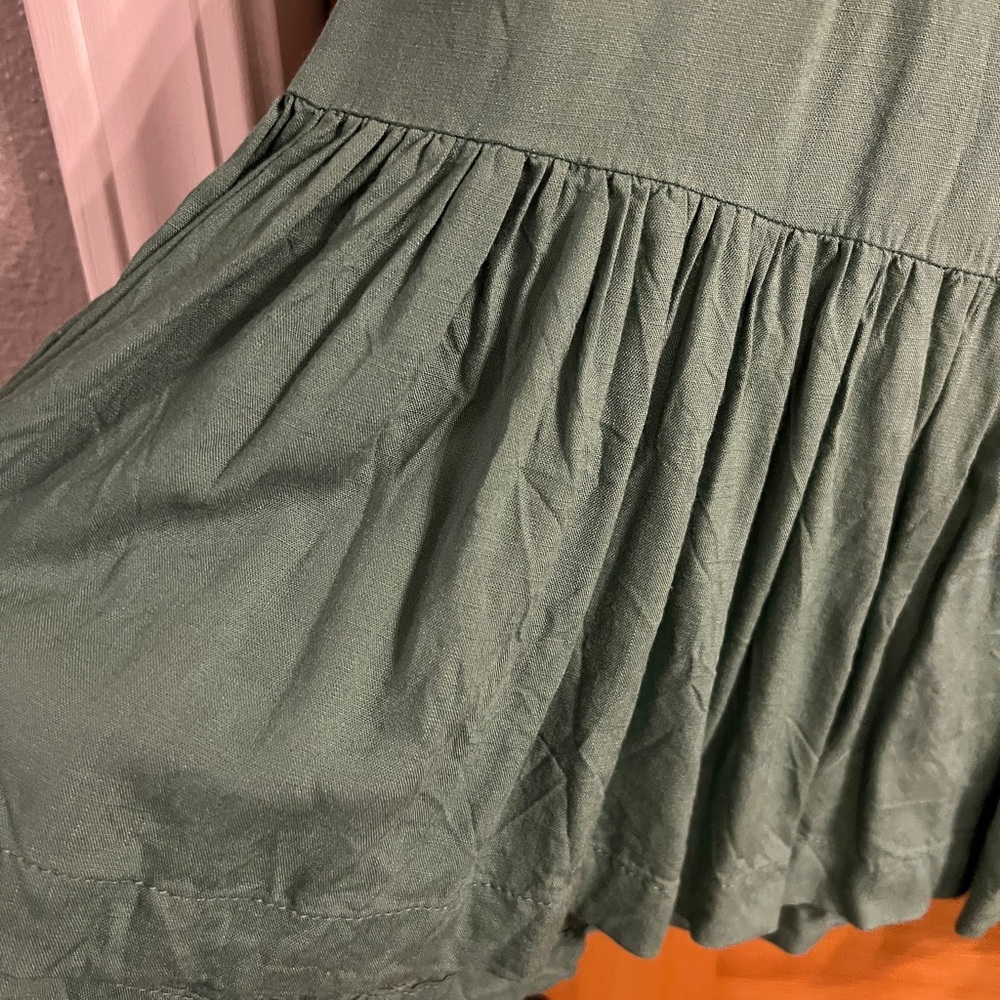 Bila77 Green Buttoned Ruffled Mini Sundress - Picture 4 of 4